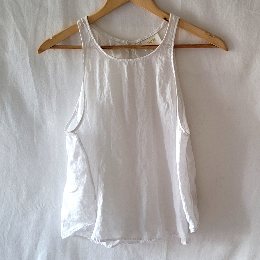 Maeve 100 Linen White Tank Small